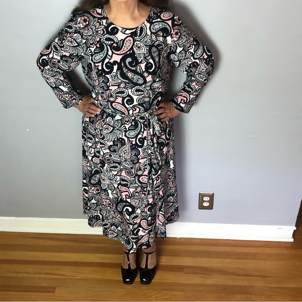 Evan-Picone Multicolored Paisley Print Dress Sz 16